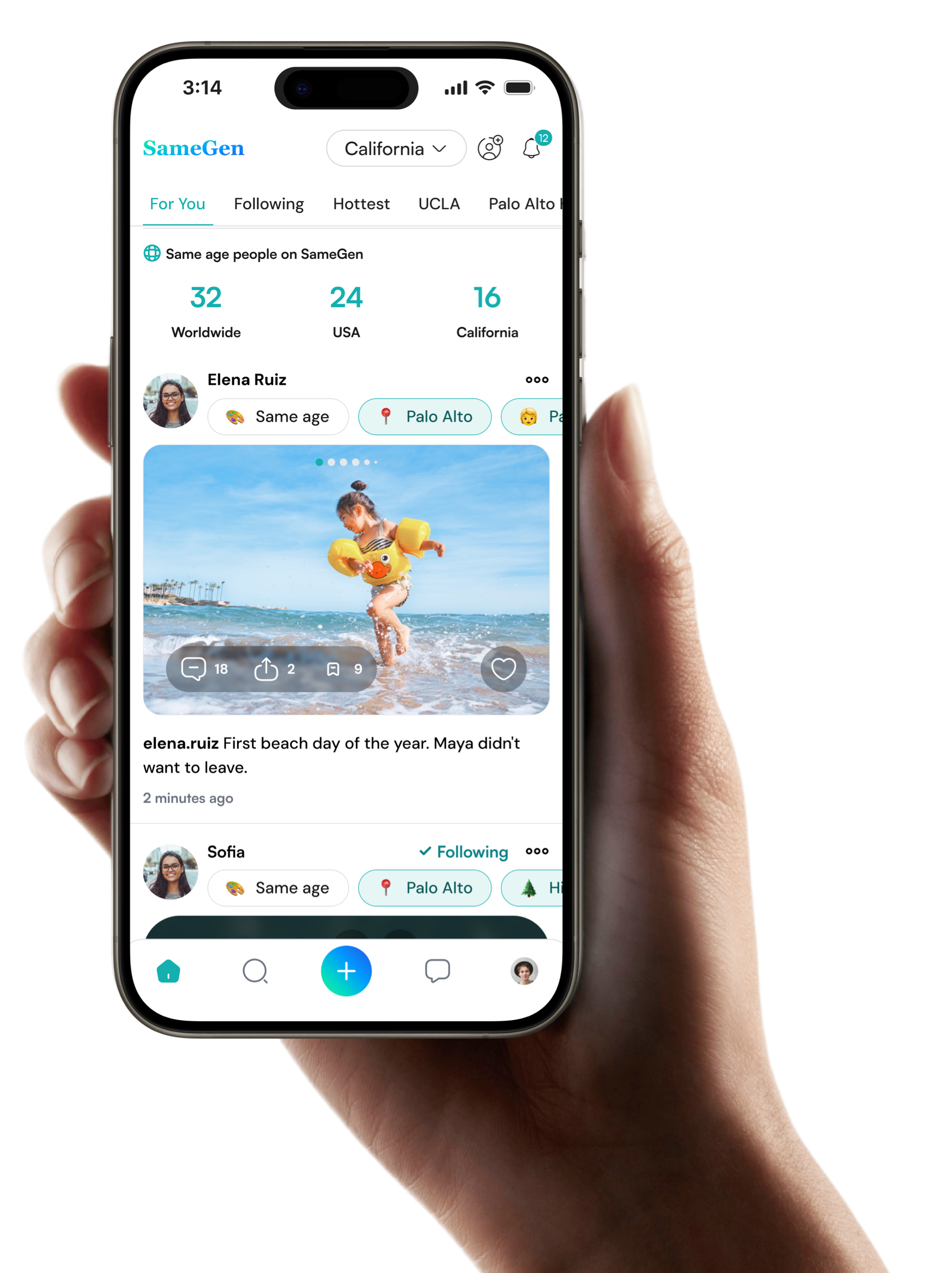 SameGen app preview held in a hand