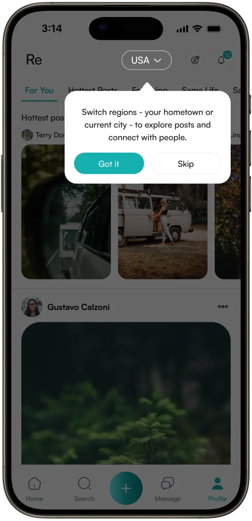 Location search app preview inside a phone mockup